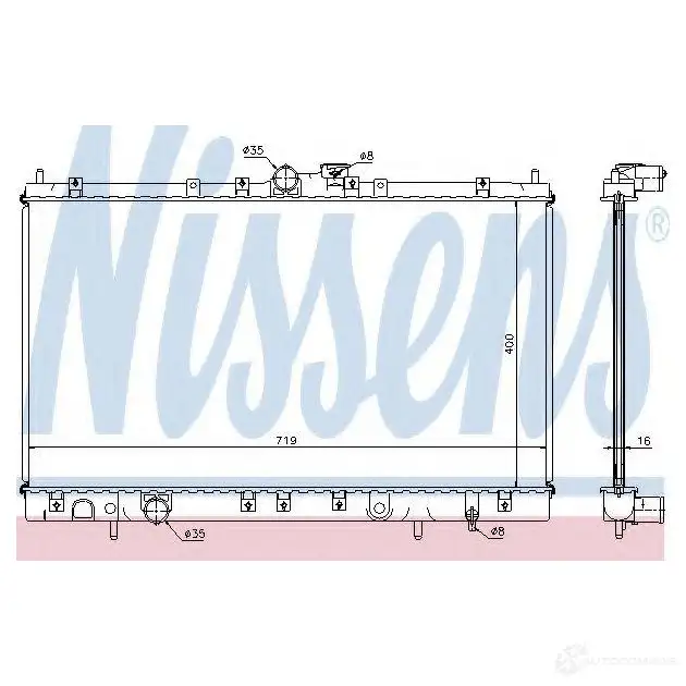 Радиатор охлаждения двигателя NISSENS 3JZN 7Y 1219292 5707286206281 62804a изображение 0