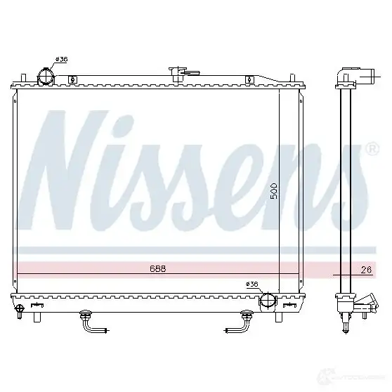 Радиатор охлаждения двигателя NISSENS 63523 1219775 5707286212053 I 16X77 изображение 0