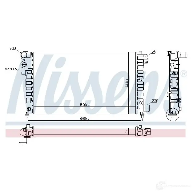 Радиатор охлаждения двигателя NISSENS 63523 1219775 5707286212053 I 16X77 изображение 1