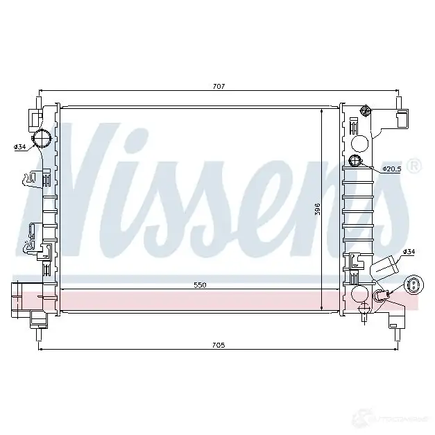 Радиатор охлаждения двигателя NISSENS 1218706 B NHSJ 5707286199101 61950 изображение 0