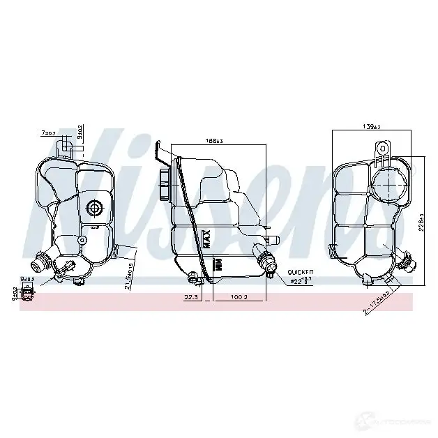 Расширительный бачок NISSENS M ZB6YM 996257 1437933877 изображение 0