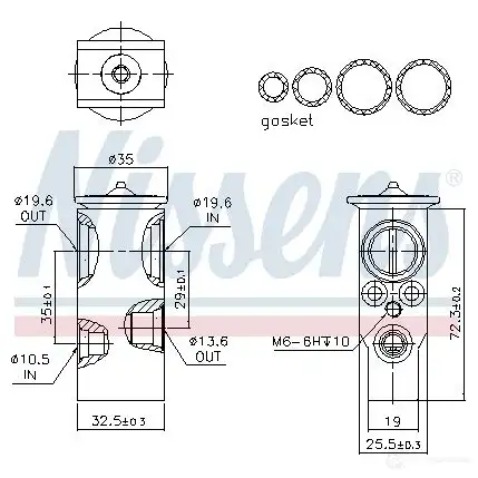 Расширительный клапан кондиционера NISSENS 1437706578 HK8 D7 999360 изображение 5