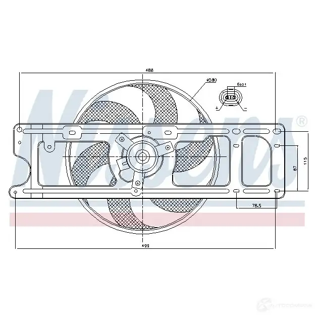 Вентилятор радиатора NISSENS 5707286243606 M 3O3O 1222471 85253 изображение 5