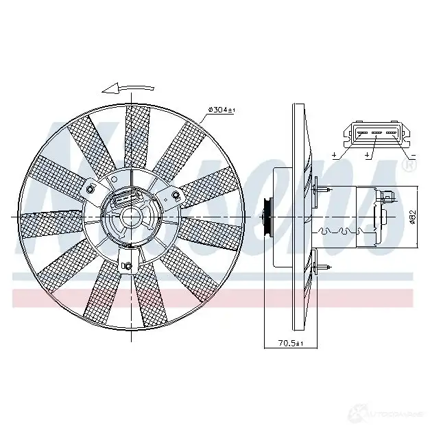 Вентилятор радиатора NISSENS 9IT28J N 85539 1222749 5707286246089 изображение 5