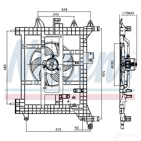 Вентилятор радиатора NISSENS 5707286376496 APT24B L 85711 1222885 изображение 1