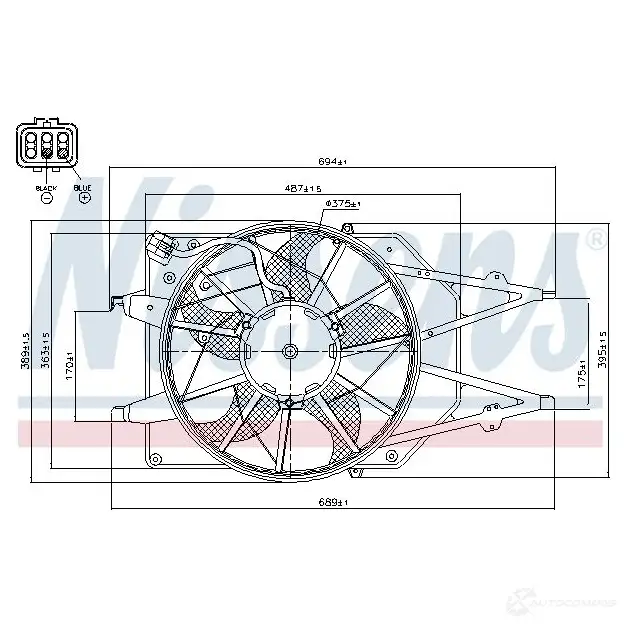 Вентилятор радиатора NISSENS 1222431 JMT4 1 85213 5707286243200 изображение 1