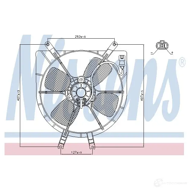 Вентилятор радиатора NISSENS 85225 5707286243323 P72 QK1 1222443 изображение 0