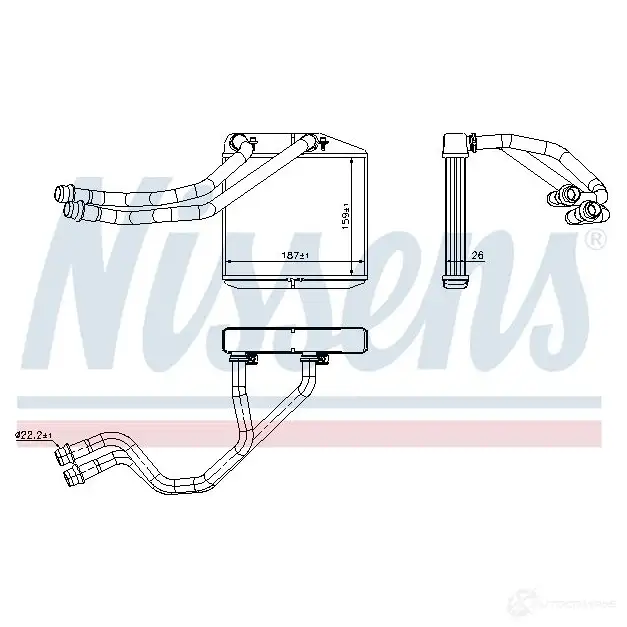 Радиатор печки, теплообменник NISSENS 71455 5707286355590 H WHXEG 1221820 изображение 1