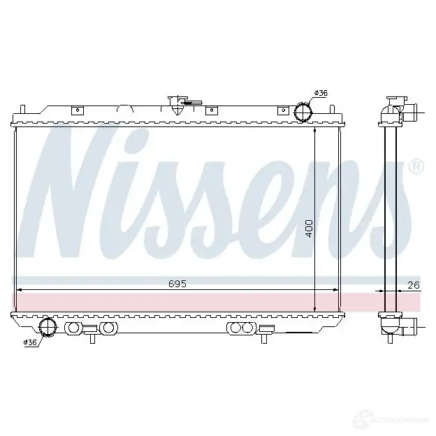Радиатор печки, теплообменник NISSENS 1222101 5707286365933 73647 FZ HIF - Изображение 1