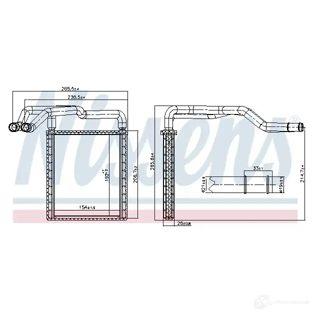 Радиатор печки, теплообменник NISSENS 77650 1438854899 GYKLE 3