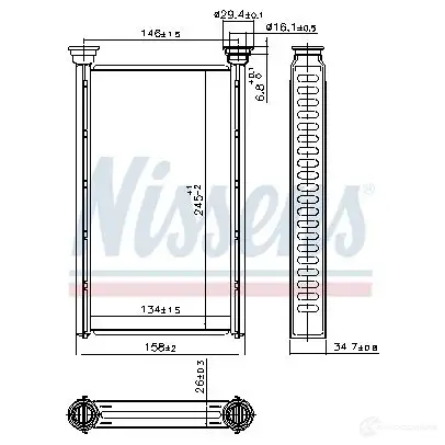 Радиатор печки, теплообменник NISSENS 77 K15G4 707209 1438854923