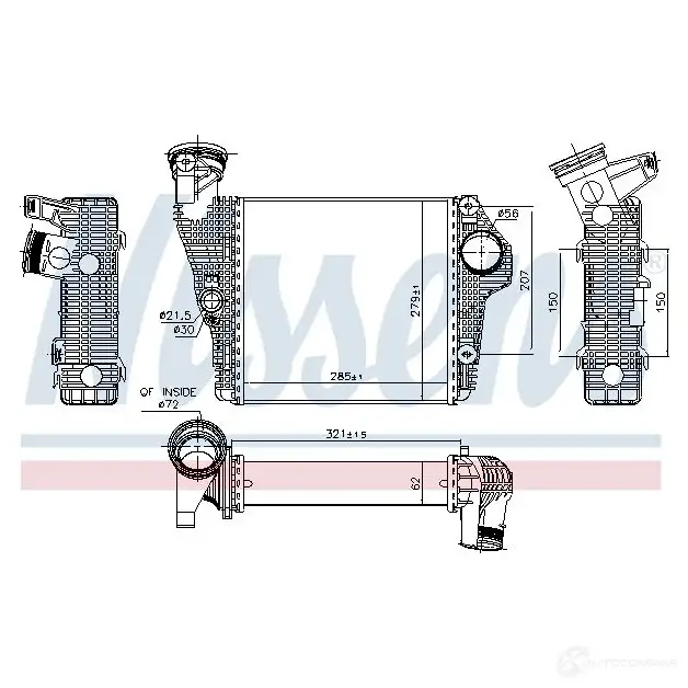 Интеркулер NISSENS 7SXA 8K 961435 1214150673 5707286442276 изображение 4