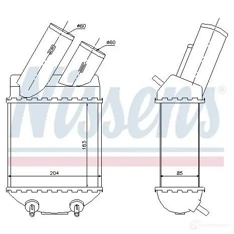 Интеркулер NISSENS 5707286266100 1227260 U7 WE0V 96855 изображение 4