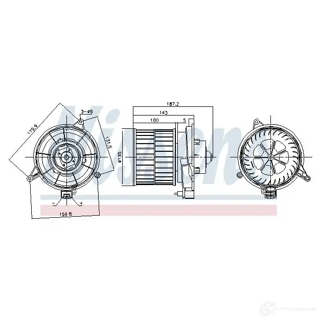 Моторчик вентилятора печки NISSENS 1437665531 87312 DBT1I4 B изображение 5