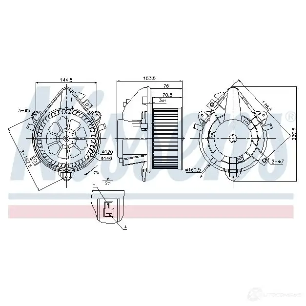 Моторчик вентилятора печки NISSENS 2M8X X 87124 1223102 5707286381513 изображение 5