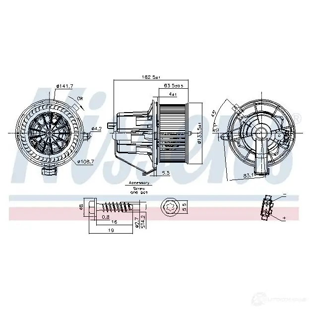 Моторчик вентилятора печки NISSENS WIC EN2G 5707286416246 1417928513 87294 изображение 5