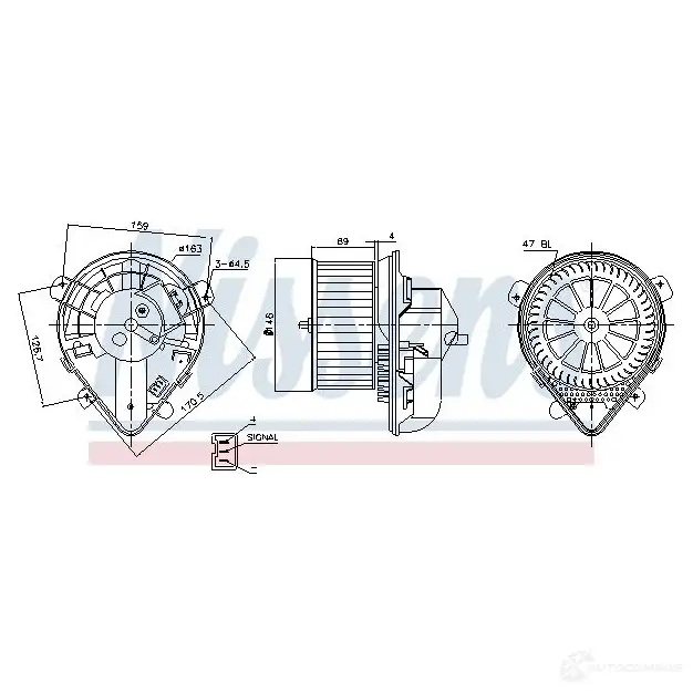 Моторчик вентилятора печки NISSENS 87178 YSUP P 1223149 5707286390690 изображение 5