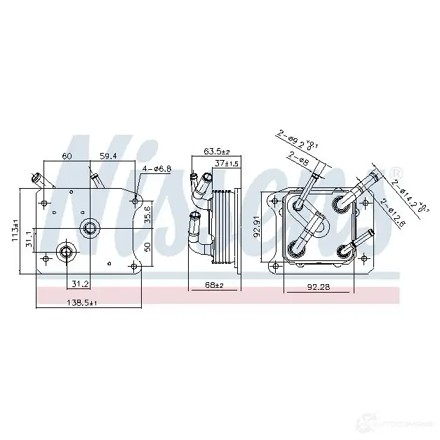 Масляный радиатор АКПП NISSENS X2 DO6Y 1437933813 91292