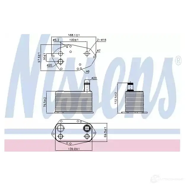 Масляный радиатор двигателя NISSENS 81U1AG 5 90786 5707286404694 1224298 изображение 0