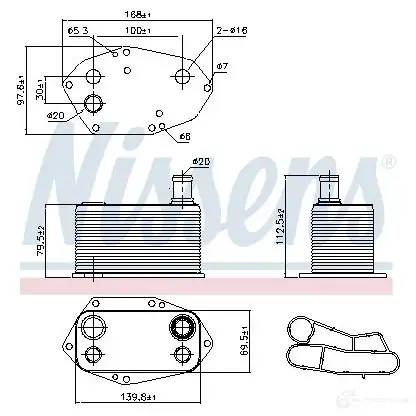 Масляный радиатор двигателя NISSENS 81U1AG 5 90786 5707286404694 1224298 изображение 6