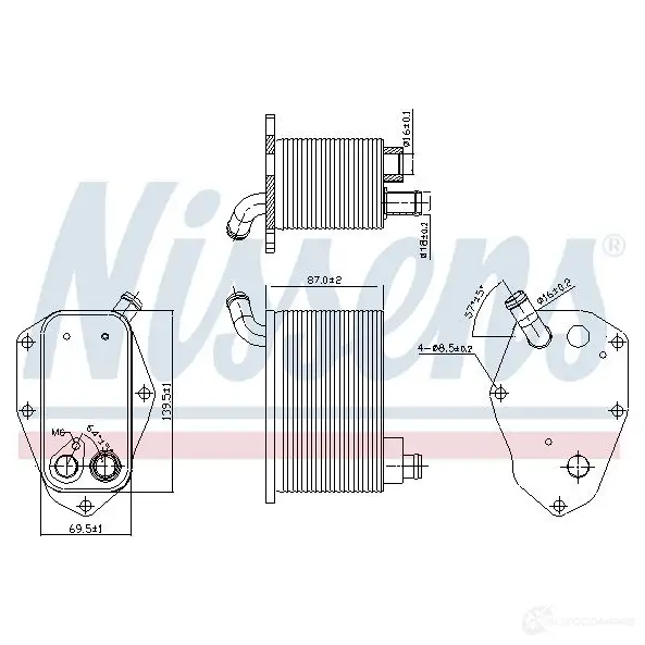 Масляный радиатор двигателя NISSENS 0RS8F KL 5707286414952 90826 1224322 изображение 4