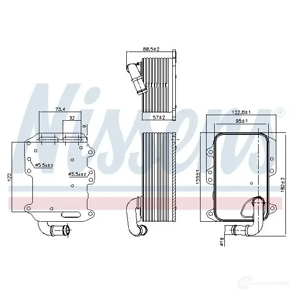 Масляный радиатор двигателя NISSENS 5707286406278 90807 7BVGO FW 1224315 изображение 5