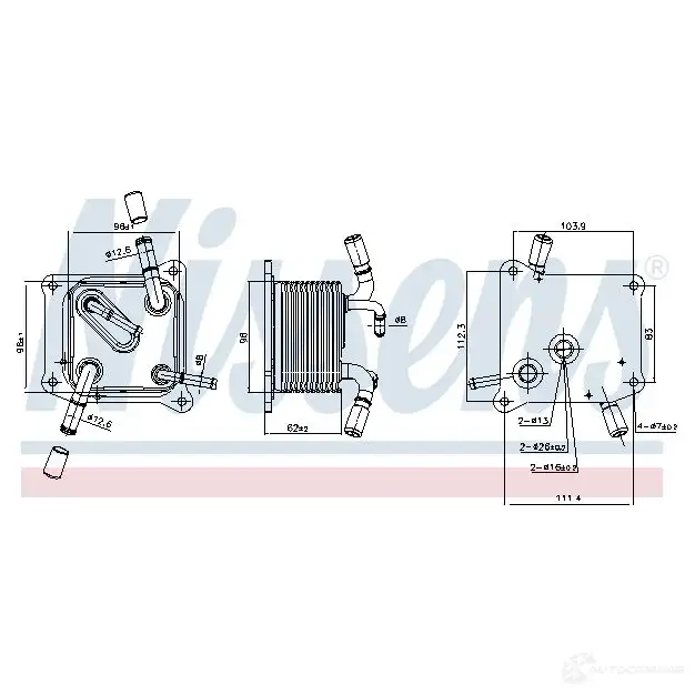 Масляный радиатор двигателя NISSENS 1439014793 2JML Q 91294 изображение 0