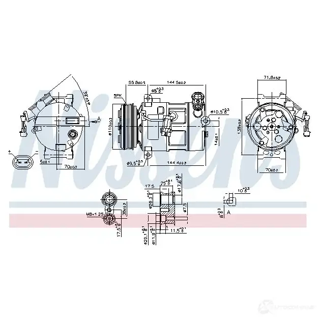 Масляный радиатор двигателя NISSENS 1224306 Z7YL 2 5707286404786 90795 изображение 0