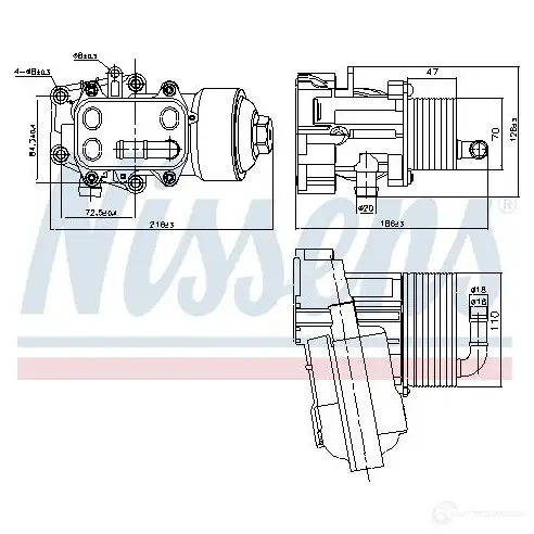Масляный радиатор двигателя NISSENS 91315 64MHZ G5 1439014851 изображение 0