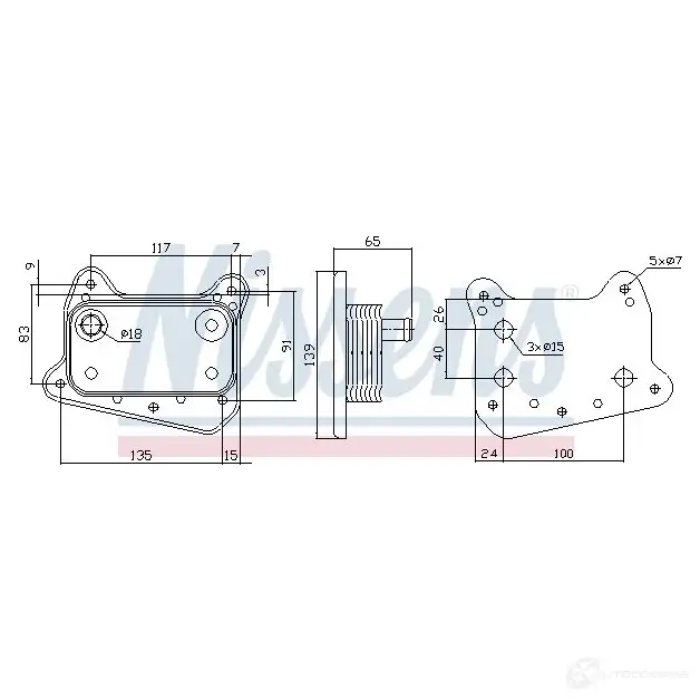 Масляный радиатор двигателя NISSENS W 2ZSVT 5707286248854 90581 1224130 изображение 1