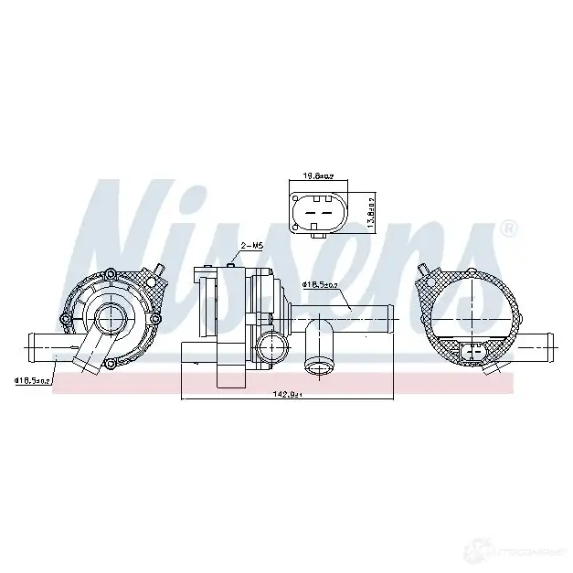 Водяной насос, помпа NISSENS 831080 1437666042 M OSS4 изображение 5