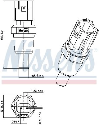 Датчик температуры охлаждающей жидкости NISSENS 207029 TMF G8K3 1440213523