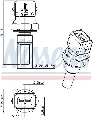 Датчик температуры охлаждающей жидкости NISSENS 207041 YX LBG 1440213529