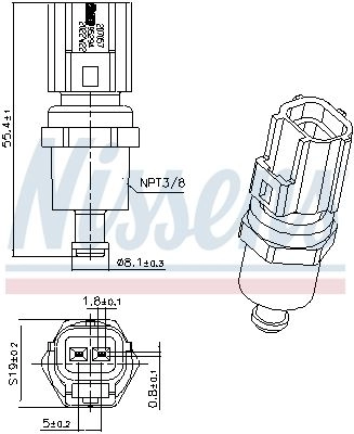 Датчик температуры охлаждающей жидкости NISSENS K50PSS 8 1440213538 207057 изображение 0