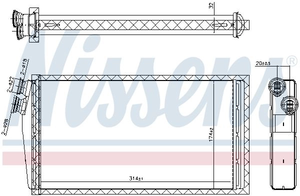Радиатор печки, теплообменник NISSENS 707206 1440213680 H5J CV