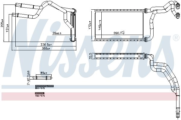 Радиатор печки, теплообменник NISSENS AC2 2HX 707300 1440213707