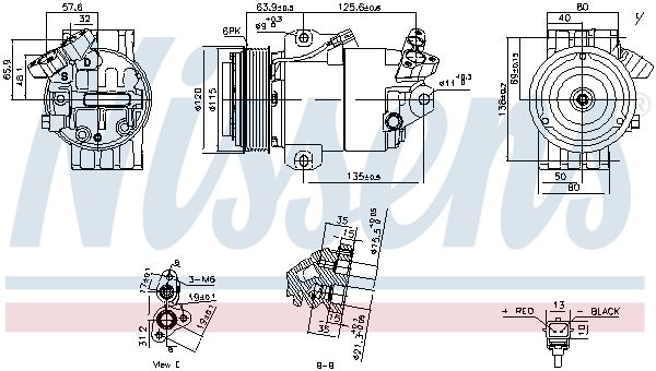 Компрессор кондиционера NISSENS 891012 1440213659 JFL E962 изображение 0