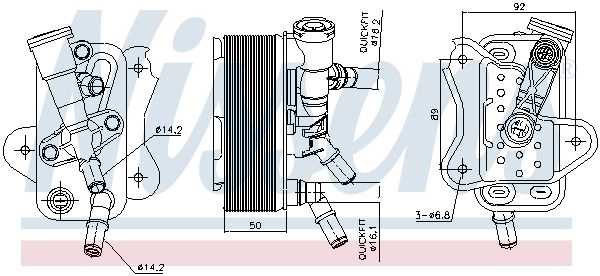 Масляный радиатор двигателя NISSENS K8 ENQ 1440213731 91299 изображение 4