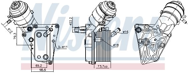Масляный радиатор двигателя NISSENS 1440213750 91347 VF SVLB изображение 0
