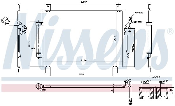 Радиатор кондиционера NISSENS WA2 XCKG 940836 1440218591 изображение 0