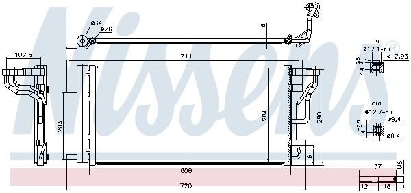 Радиатор кондиционера NISSENS 941289 1440218636 7E1AF FC