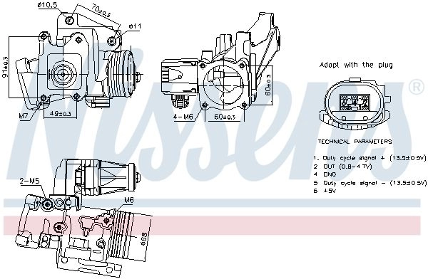 Клапан EGR NISSENS 1440218717 98387 17T7 K