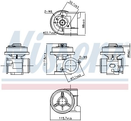 Клапан EGR NISSENS 98433 O4UGM 1 1440218721