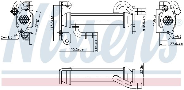 Охладитель EGR NISSENS 1440218756 989400 HOH BFS3