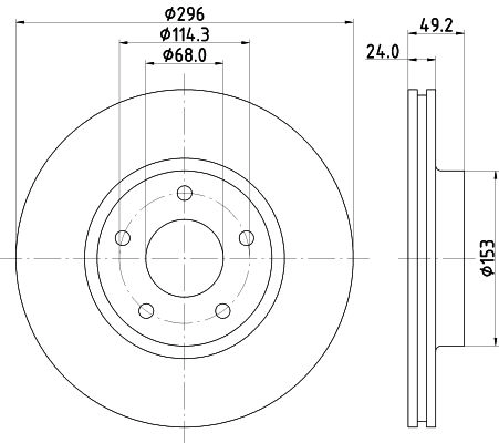 Тормозной диск NISSHINBO ND2080K 1440302408 A 22H7M0 изображение 0