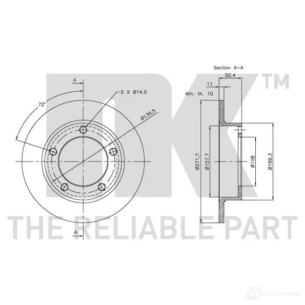 Тормозной диск NK KB9L RW 1233375 5703858146429 202310 изображение 2