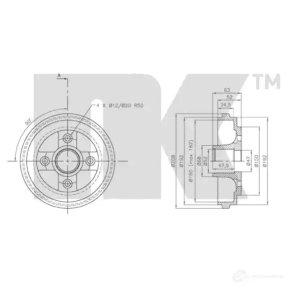 Тормозной барабан NK 6156260 5703858732097 253618 X FFV7X - Изображение 1