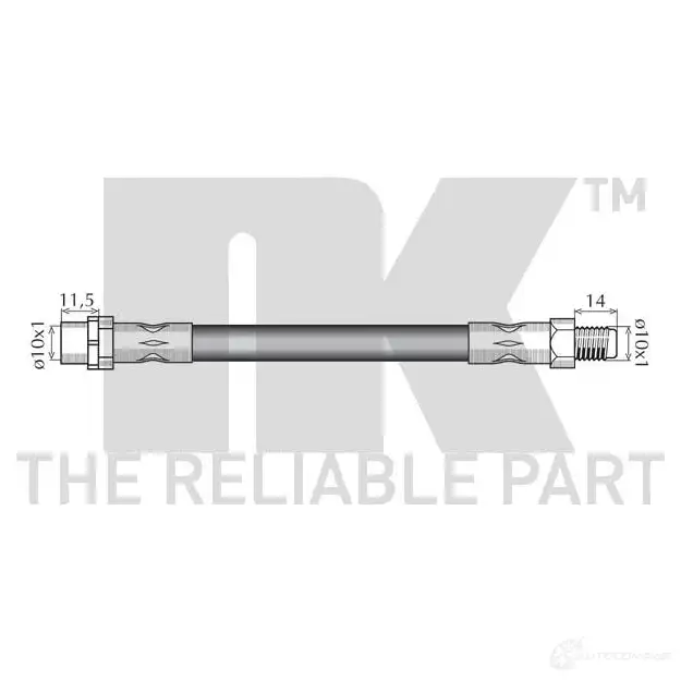 Тормозной шланг NK 5703858890490 851535 WV 8SZDG 1256195 изображение 1