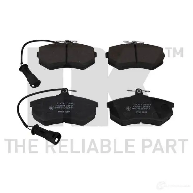 Тормозные колодки дисковые, комплект NK 11X5MBI 1238979 WVA 20901/19.4 224711