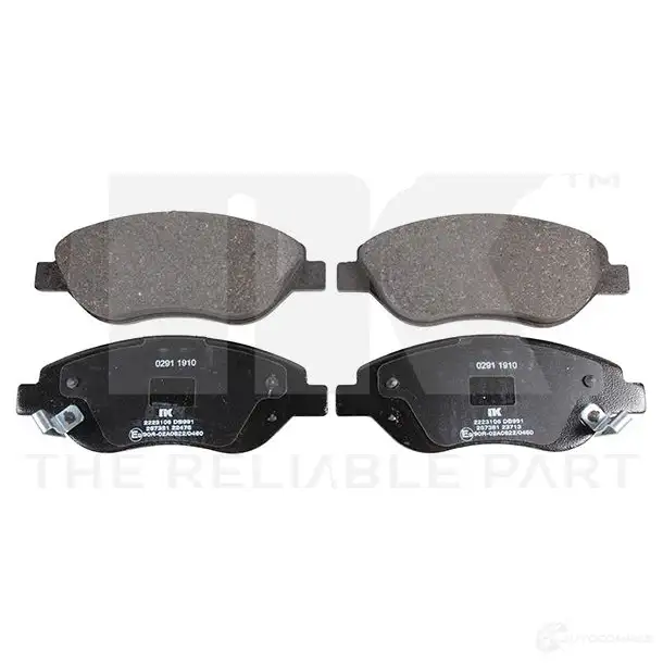Тормозные колодки дисковые, комплект NK T6QG Y 1438032150 2223106